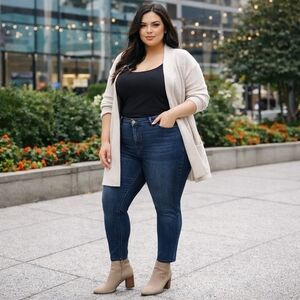 Torrid Perfect Skinny Ankle Jeans | Premium Stretch Cotton Rayon Blend Dark Wash